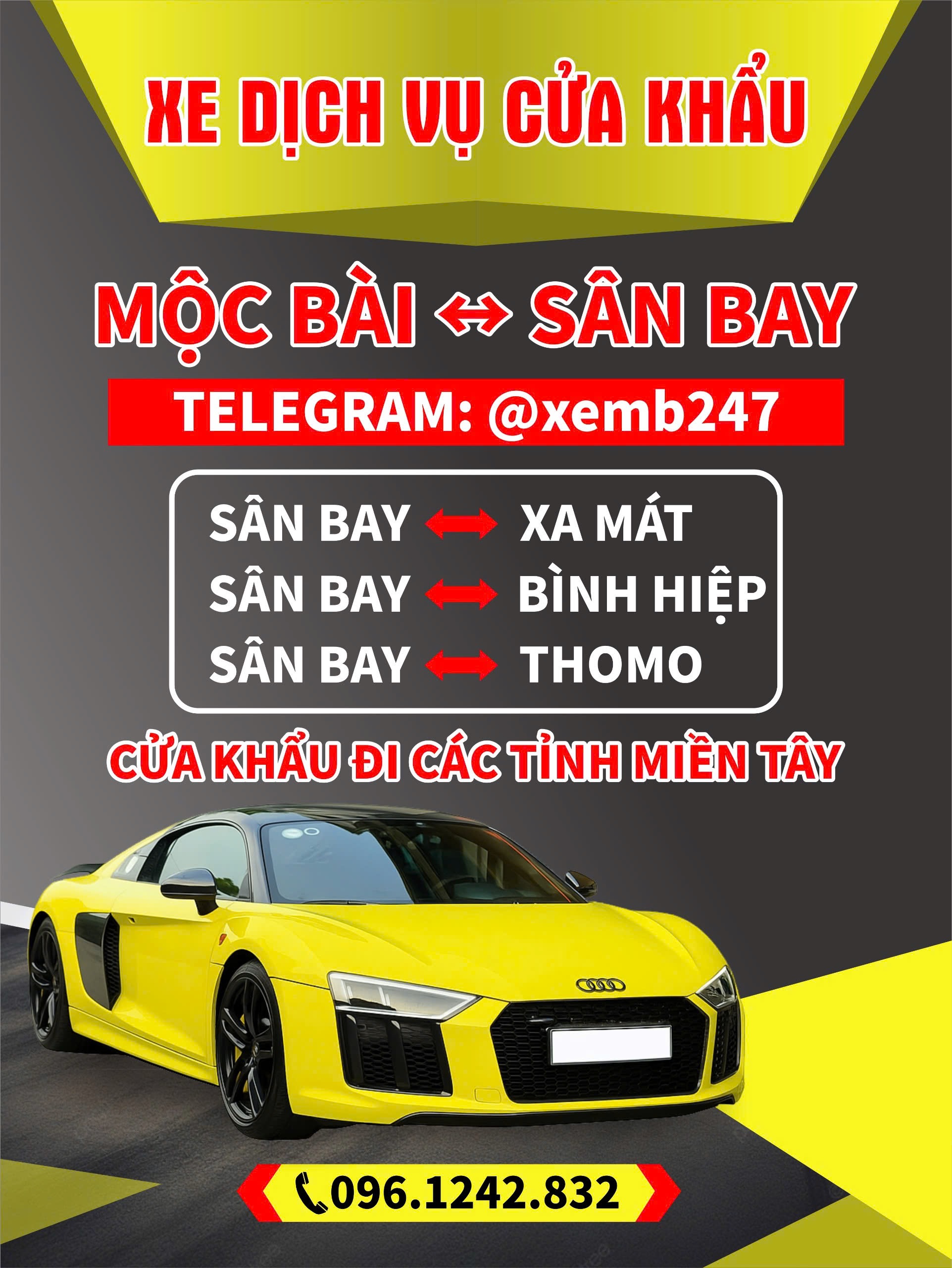 Thuê xe mộc bài đi sân bay